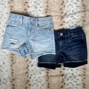 Old Navy Girls Size 5 Light Blue and Dark Blue Denim Short Bundle